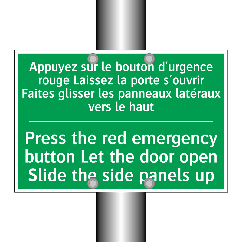 Appuyez sur le bouton d'urgence /.../ - Press the red emergency button /.../