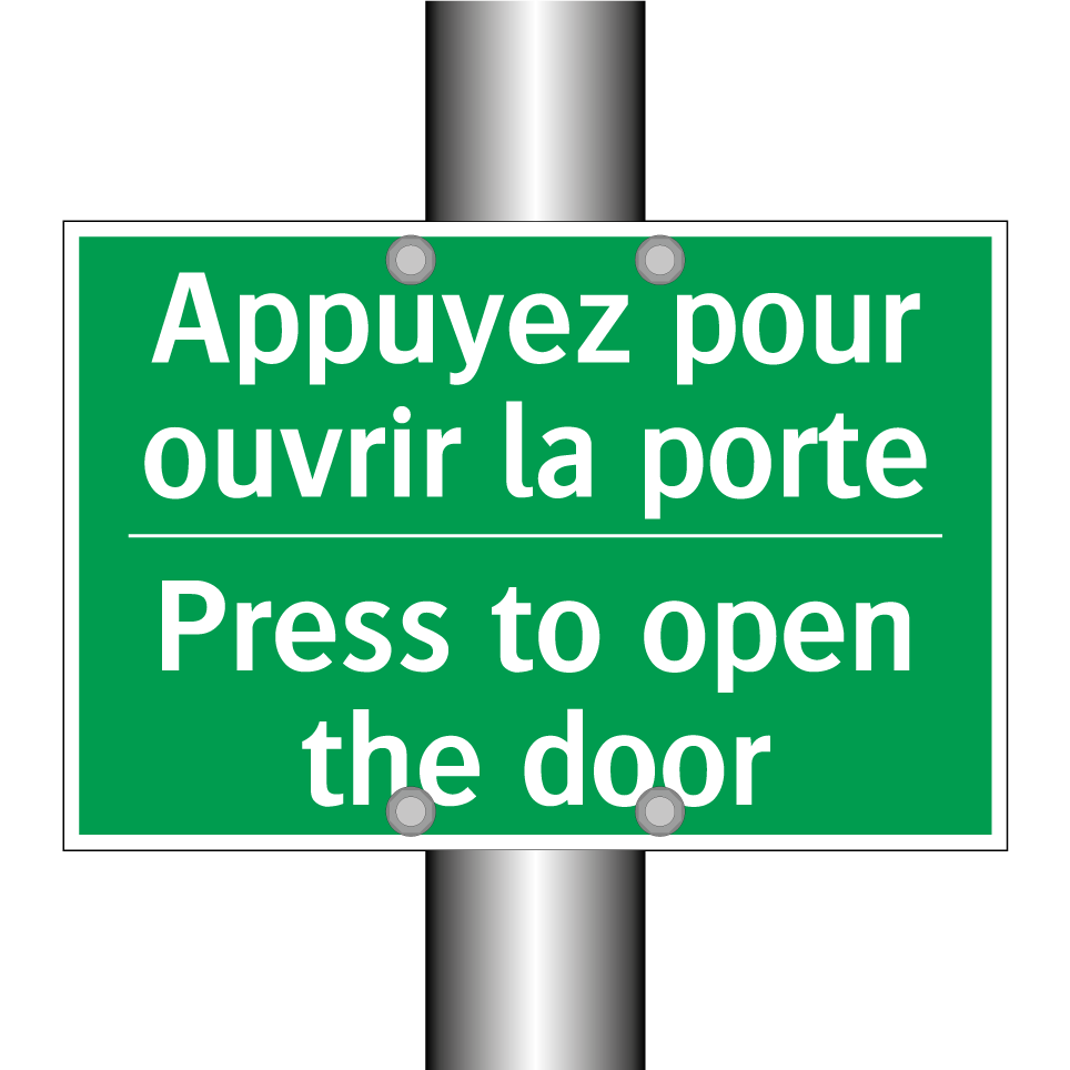 Appuyez pour ouvrir la porte - Press to open the door