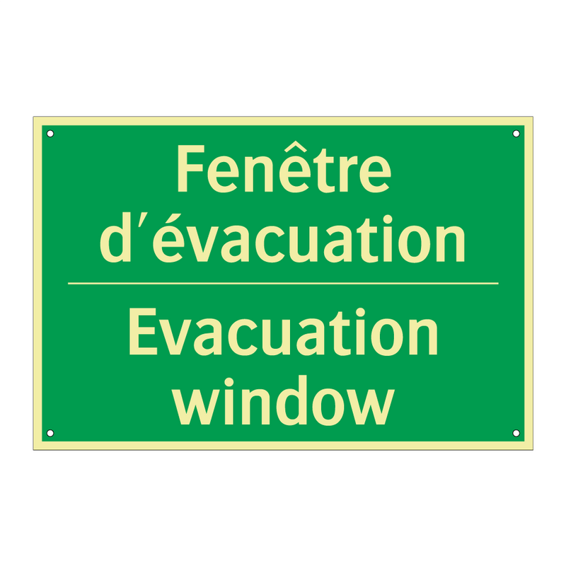 Fenêtre d'évacuation - Evacuation window