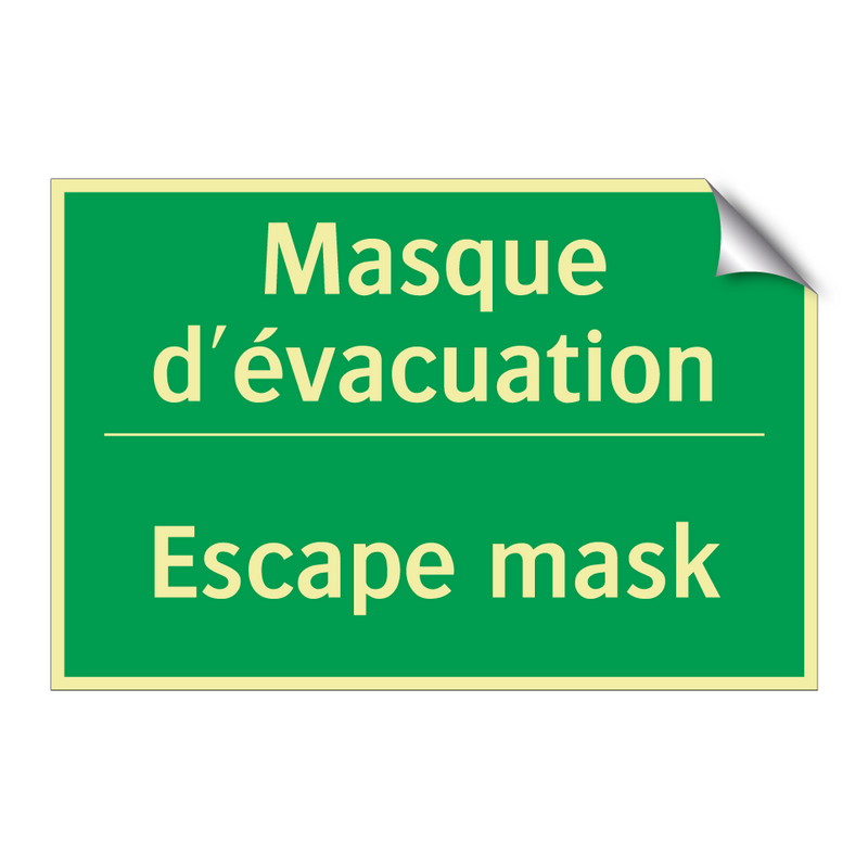 Masque d'évacuation - Escape mask