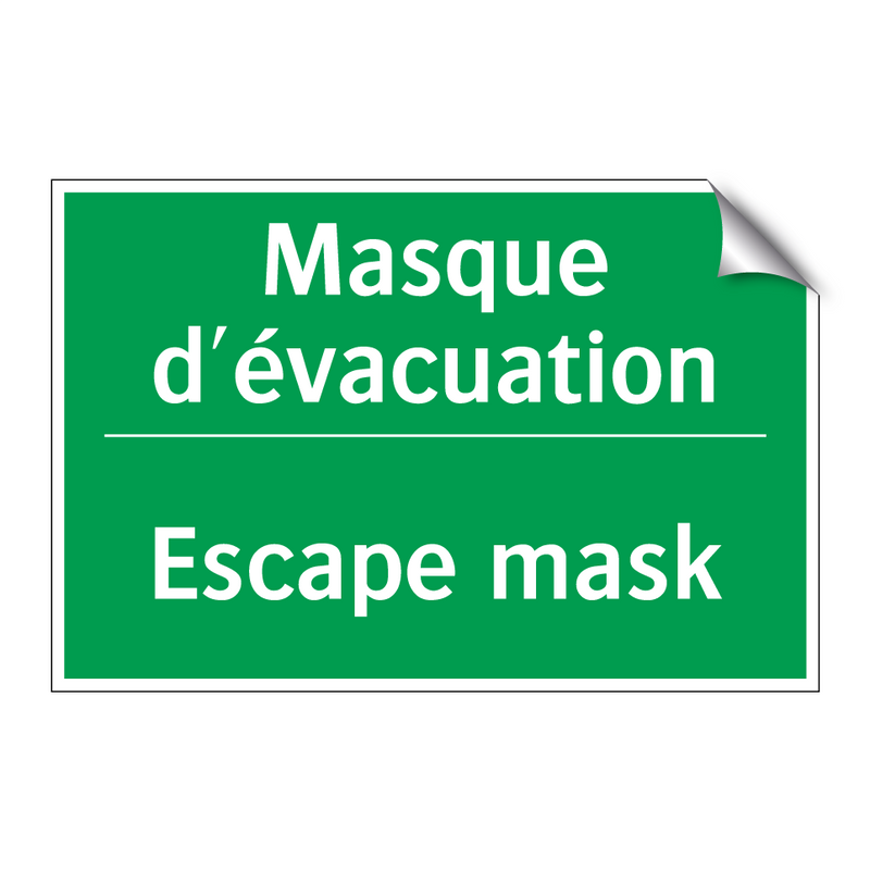 Masque d'évacuation - Escape mask