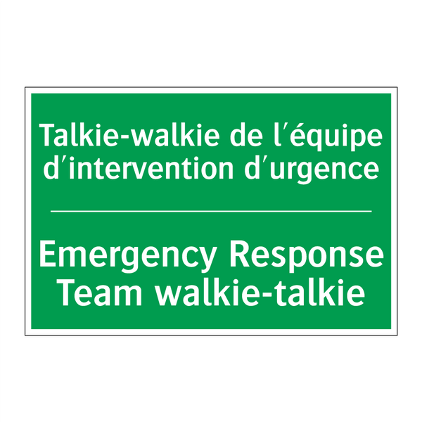 Talkie-walkie de l'équipe d'intervention /.../ - Emergency Response Team walkie-talkie /.../