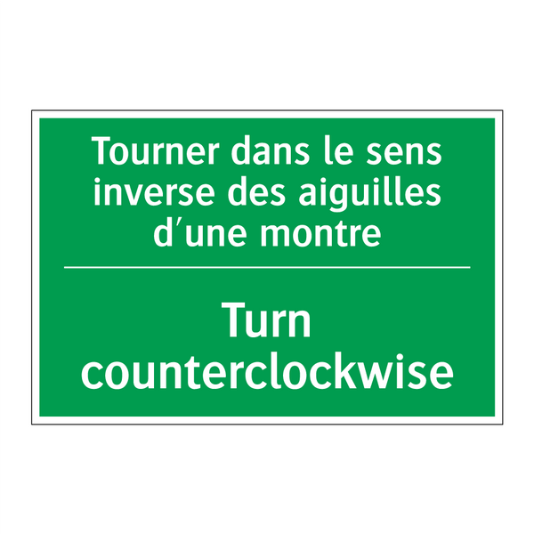 Tourner dans le sens inverse des /.../ - Turn counterclockwise