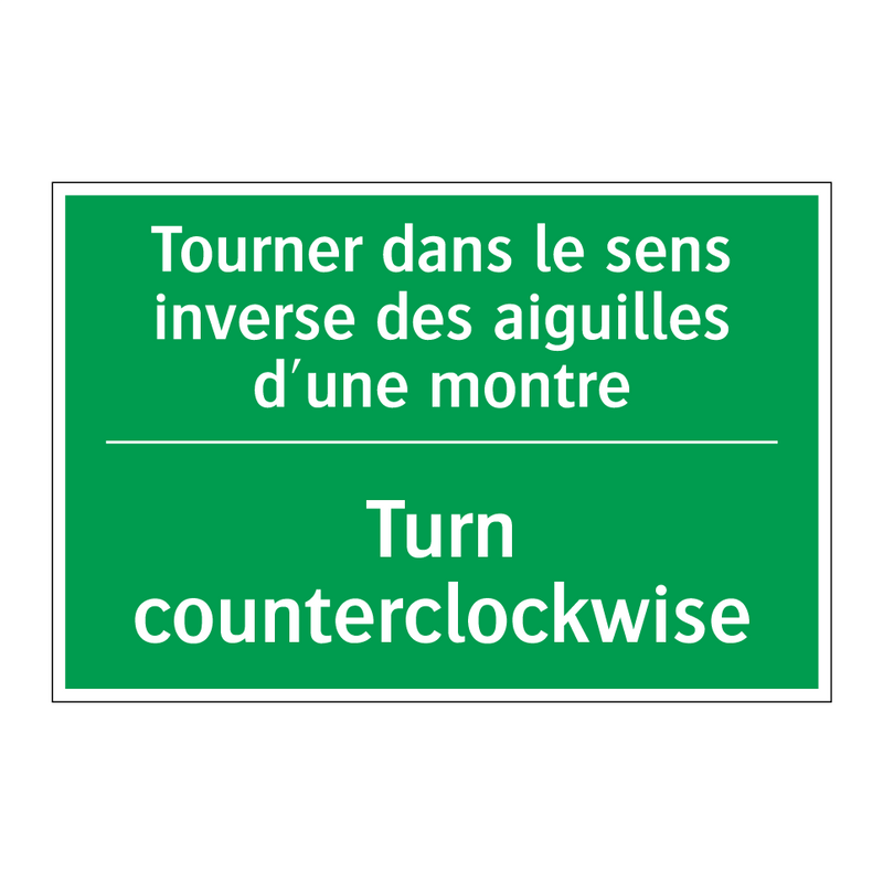 Tourner dans le sens inverse des /.../ - Turn counterclockwise