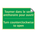 Tourner dans le sens antihoraire /.../ - Turn counterclockwise to open