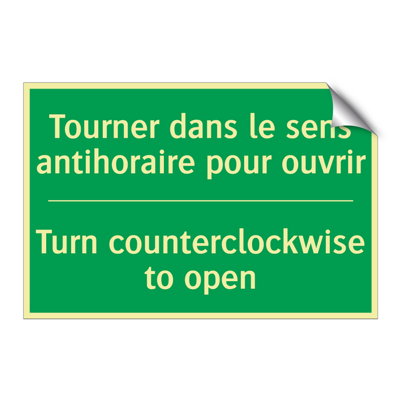 Tourner dans le sens antihoraire /.../ - Turn counterclockwise to open