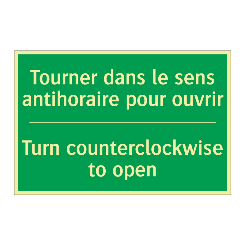 Tourner dans le sens antihoraire /.../ - Turn counterclockwise to open