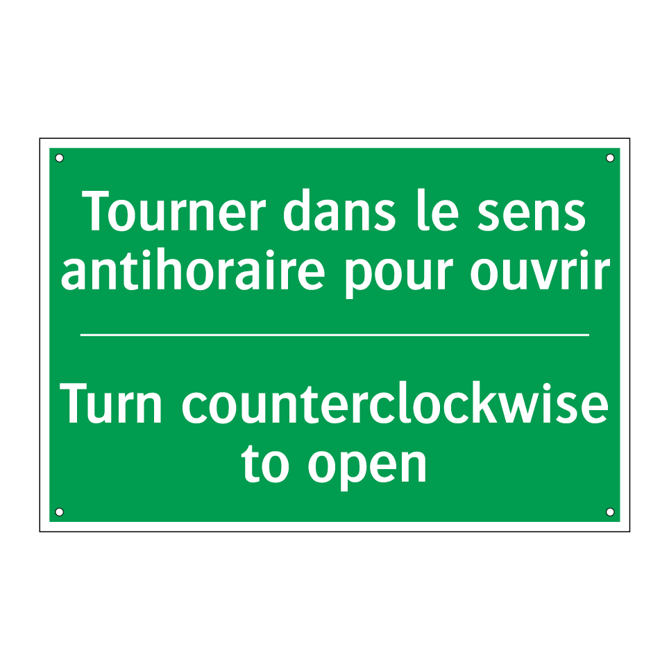 Tourner dans le sens antihoraire /.../ - Turn counterclockwise to open