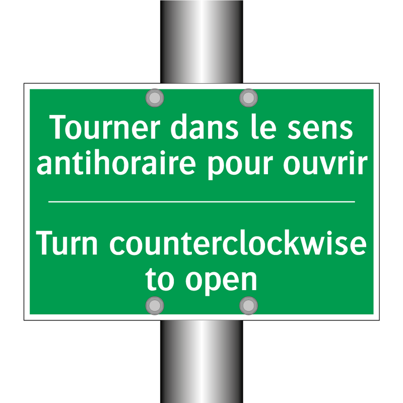 Tourner dans le sens antihoraire /.../ - Turn counterclockwise to open