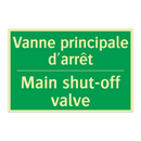 Vanne principale d'arrêt - Main shut-off valve
