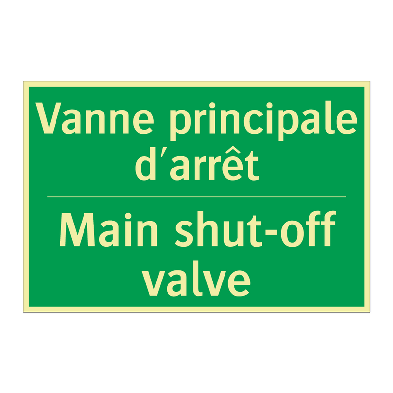 Vanne principale d'arrêt - Main shut-off valve