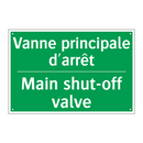Vanne principale d'arrêt - Main shut-off valve