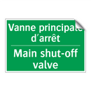 Vanne principale d'arrêt - Main shut-off valve