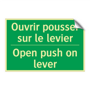Ouvrir pousser sur le levier - Open push on lever