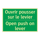Ouvrir pousser sur le levier - Open push on lever