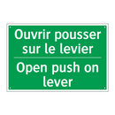 Ouvrir pousser sur le levier - Open push on lever