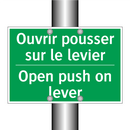 Ouvrir pousser sur le levier - Open push on lever