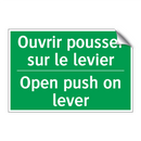 Ouvrir pousser sur le levier - Open push on lever