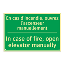 En cas d'incendie, ouvrez l'ascenseur /.../ - In case of fire, open elevator /.../