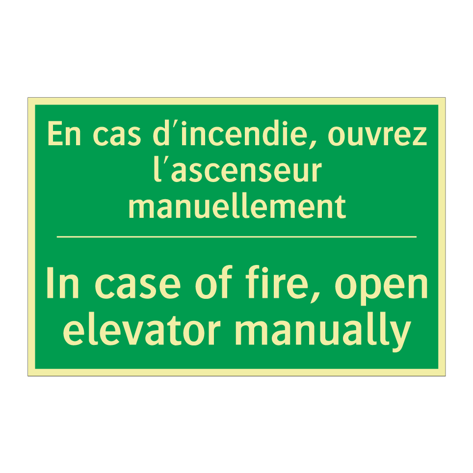 En cas d'incendie, ouvrez l'ascenseur /.../ - In case of fire, open elevator /.../