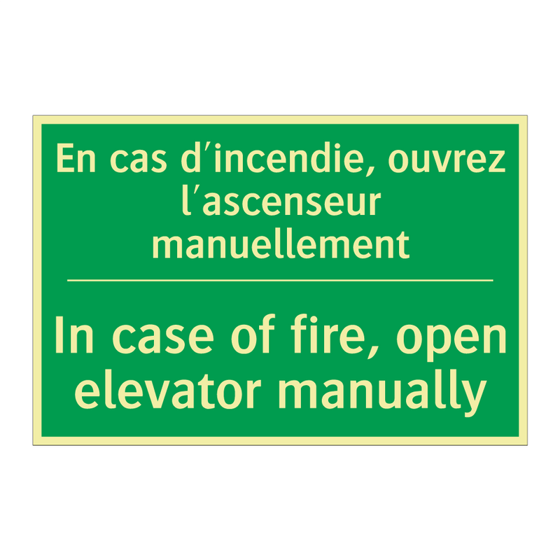 En cas d'incendie, ouvrez l'ascenseur /.../ - In case of fire, open elevator /.../