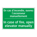En cas d'incendie, ouvrez l'ascenseur /.../ - In case of fire, open elevator /.../