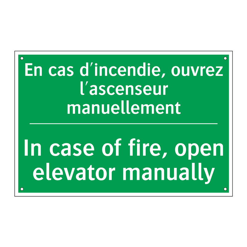 En cas d'incendie, ouvrez l'ascenseur /.../ - In case of fire, open elevator /.../