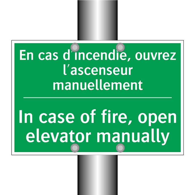 En cas d'incendie, ouvrez l'ascenseur /.../ - In case of fire, open elevator /.../