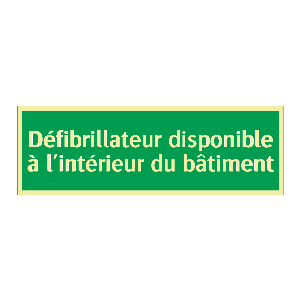 Défibrillateur disponible à l'intérieur du bâtiment