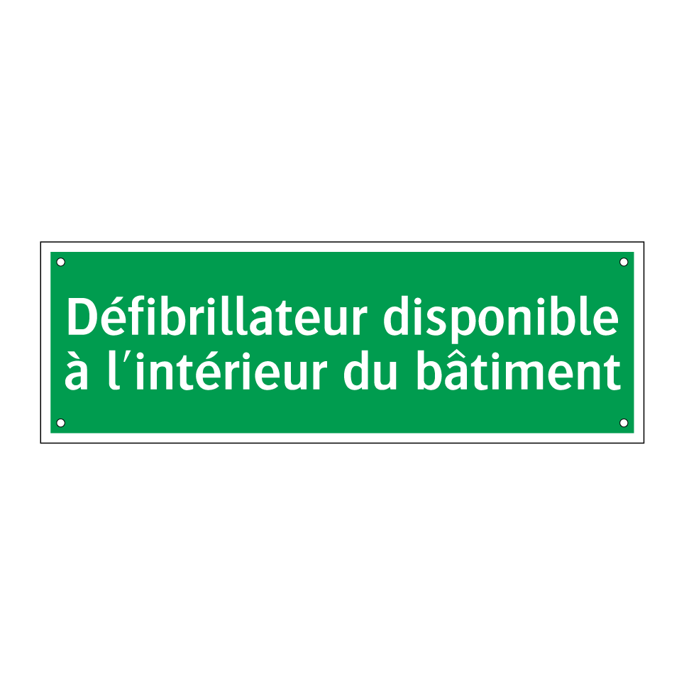 Défibrillateur disponible à l'intérieur du bâtiment