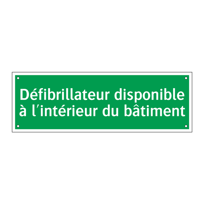 Défibrillateur disponible à l'intérieur du bâtiment