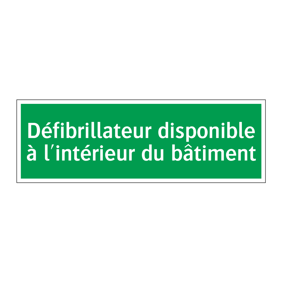 Défibrillateur disponible à l'intérieur du bâtiment