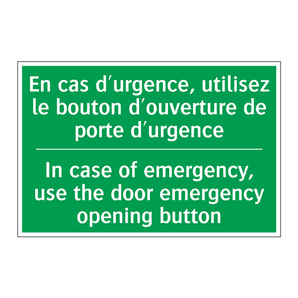 En cas d'urgence, utilisez le /.../ - In case of emergency, use the /.../