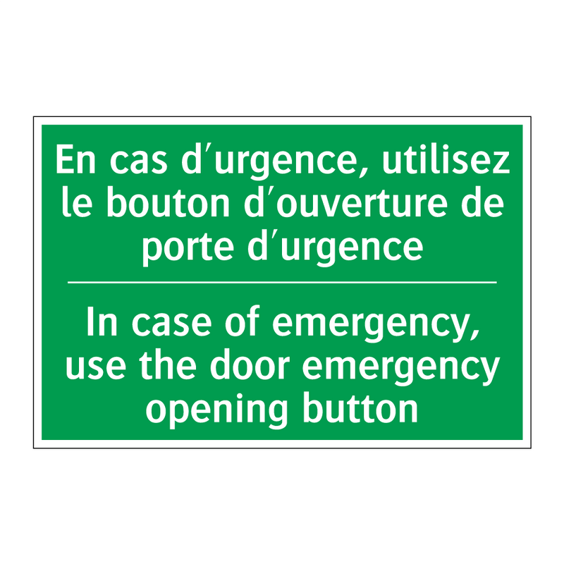 En cas d'urgence, utilisez le /.../ - In case of emergency, use the /.../