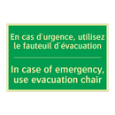 En cas d'urgence, utilisez le /.../ - In case of emergency, use evacuation /.../