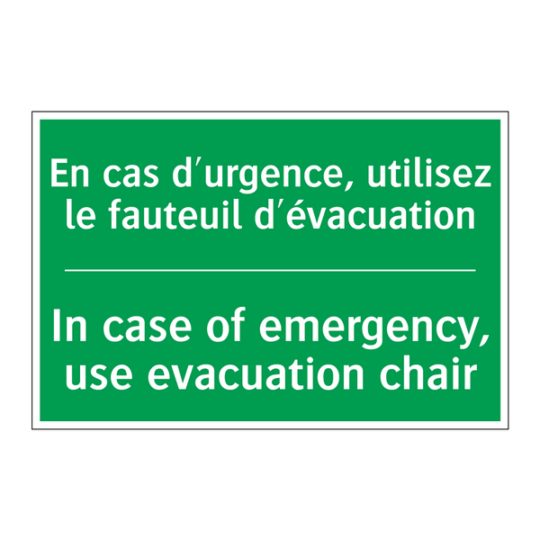 En cas d'urgence, utilisez le /.../ - In case of emergency, use evacuation /.../