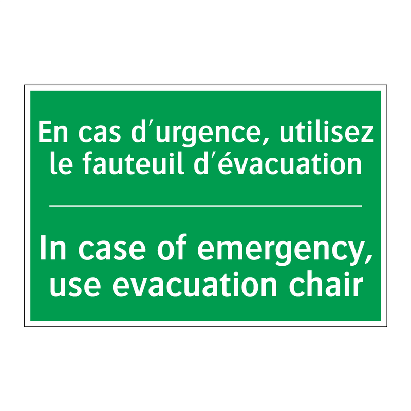 En cas d'urgence, utilisez le /.../ - In case of emergency, use evacuation /.../