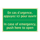 En cas d'urgence, appuyez ici /.../ - In case of emergency, push here /.../