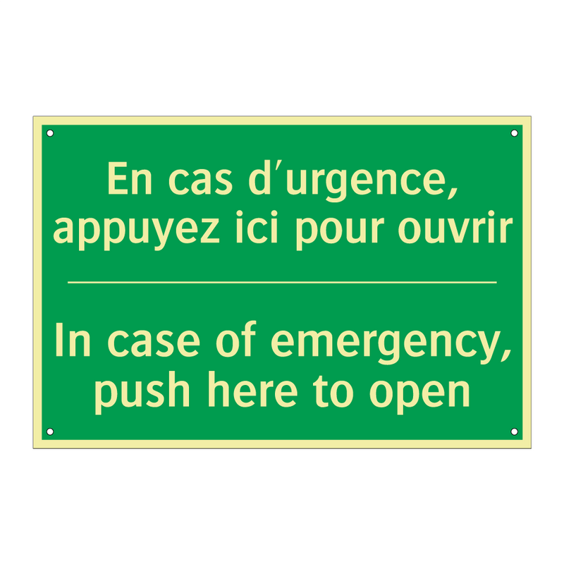 En cas d'urgence, appuyez ici /.../ - In case of emergency, push here /.../