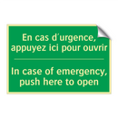 En cas d'urgence, appuyez ici /.../ - In case of emergency, push here /.../