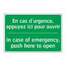 En cas d'urgence, appuyez ici /.../ - In case of emergency, push here /.../