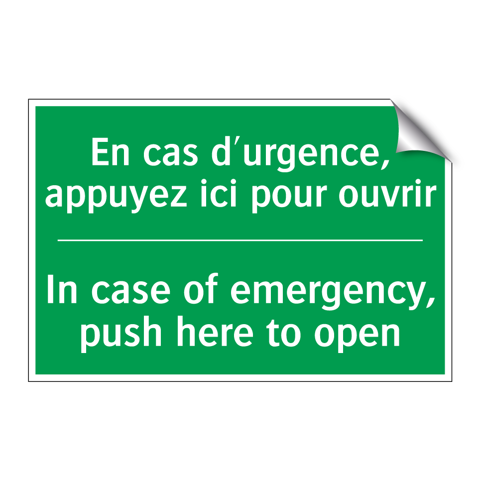 En cas d'urgence, appuyez ici /.../ - In case of emergency, push here /.../