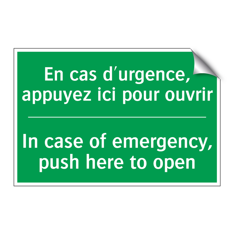 En cas d'urgence, appuyez ici /.../ - In case of emergency, push here /.../