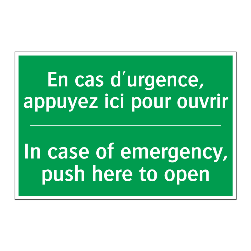 En cas d'urgence, appuyez ici /.../ - In case of emergency, push here /.../