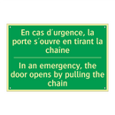 En cas d'urgence, la porte s'ouvre /.../ - In an emergency, the door opens /.../