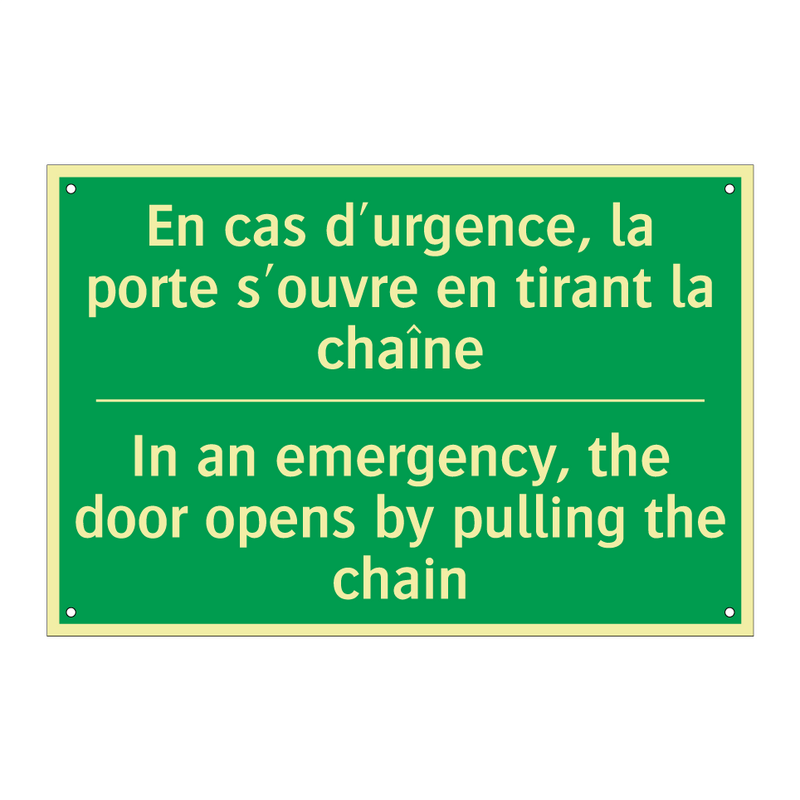 En cas d'urgence, la porte s'ouvre /.../ - In an emergency, the door opens /.../