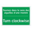Tournez dans le sens des aiguilles /.../ - Turn clockwise
