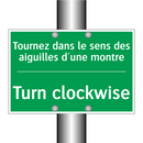 Tournez dans le sens des aiguilles /.../ - Turn clockwise