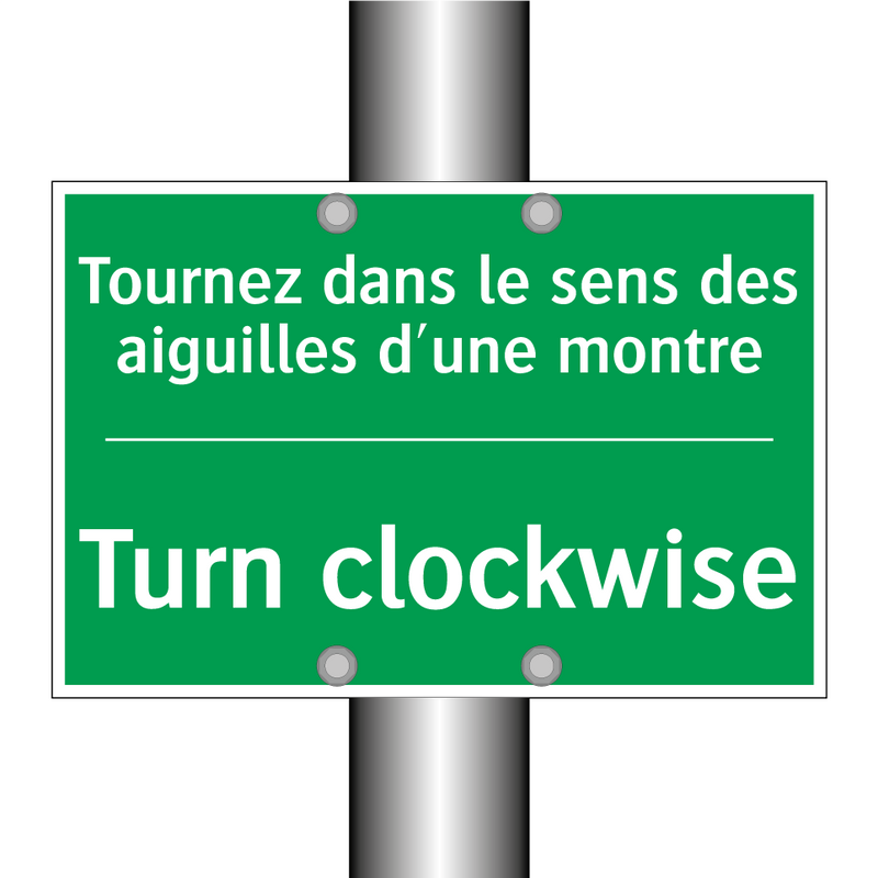 Tournez dans le sens des aiguilles /.../ - Turn clockwise