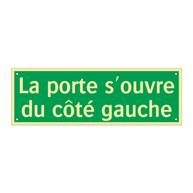La porte s'ouvre du côté gauche